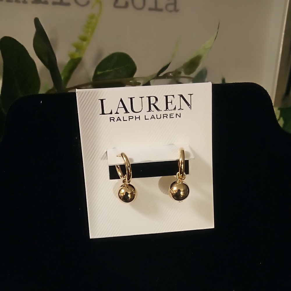 Lauren Ralph Lauren Gold Stud Earrings Classic Design